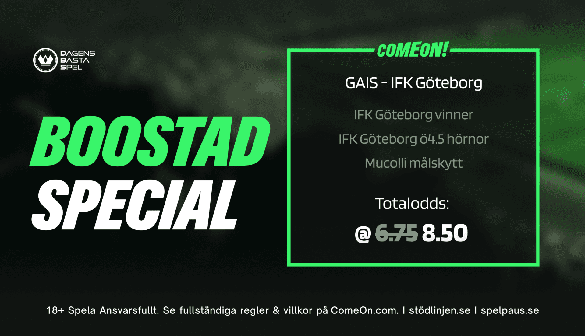 Boostat spel till Göteborgs-derbyt 6:e maj